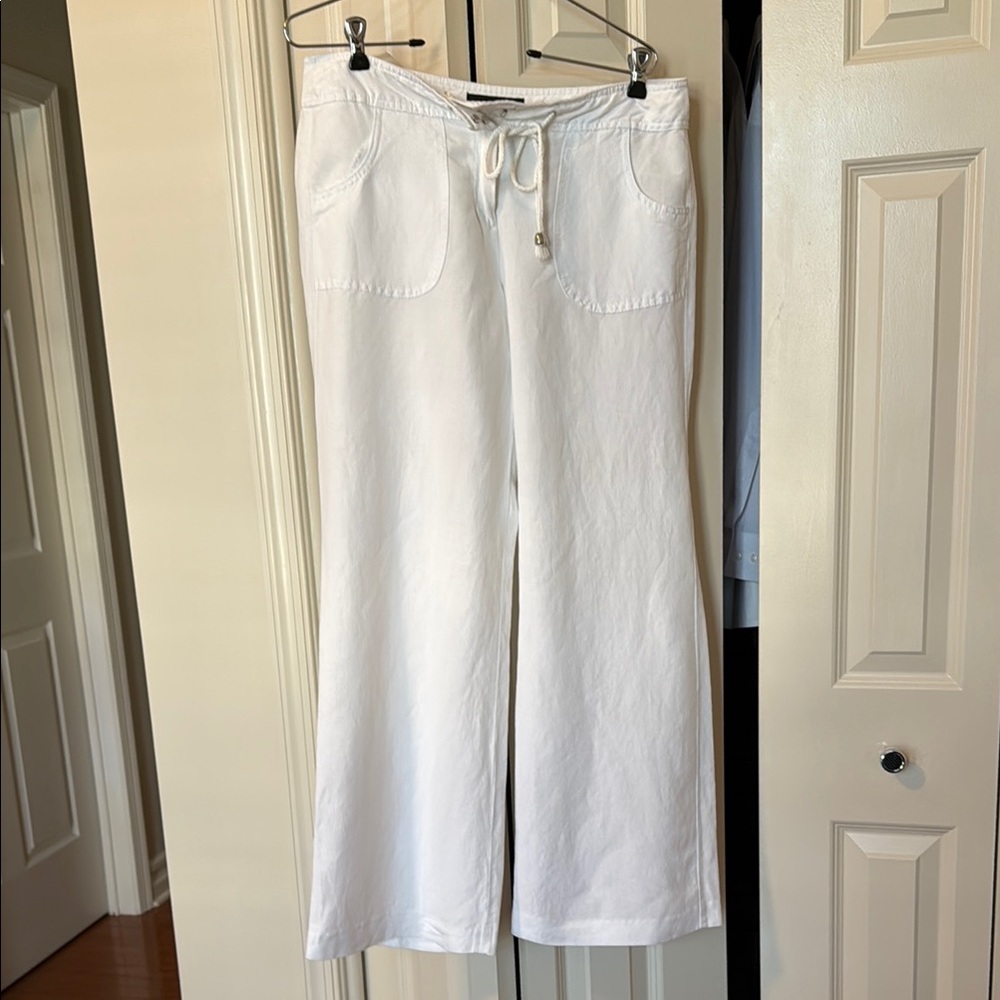 Sharagano Cream Drawstring Trousers